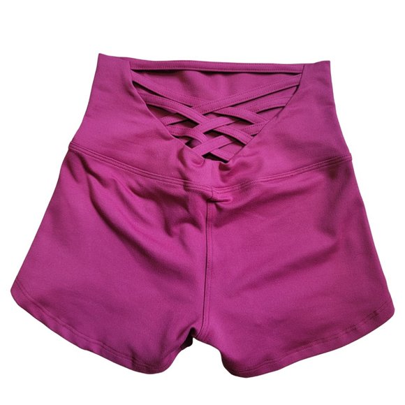 Bombshell Sportswear Maroon Burgundy Exercise Workout Shorts X-Small (NWOT) - Picture 3 of 10